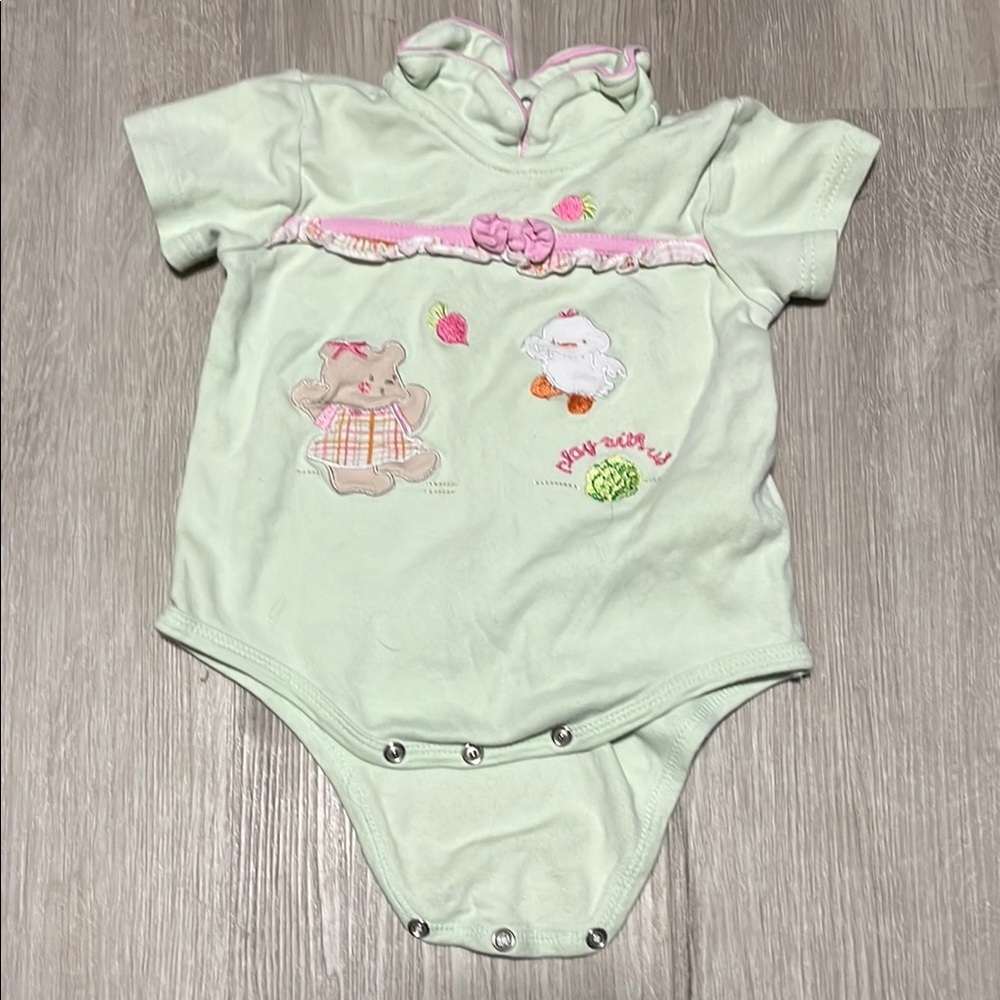 Adorable Mint Green Baby Onesie